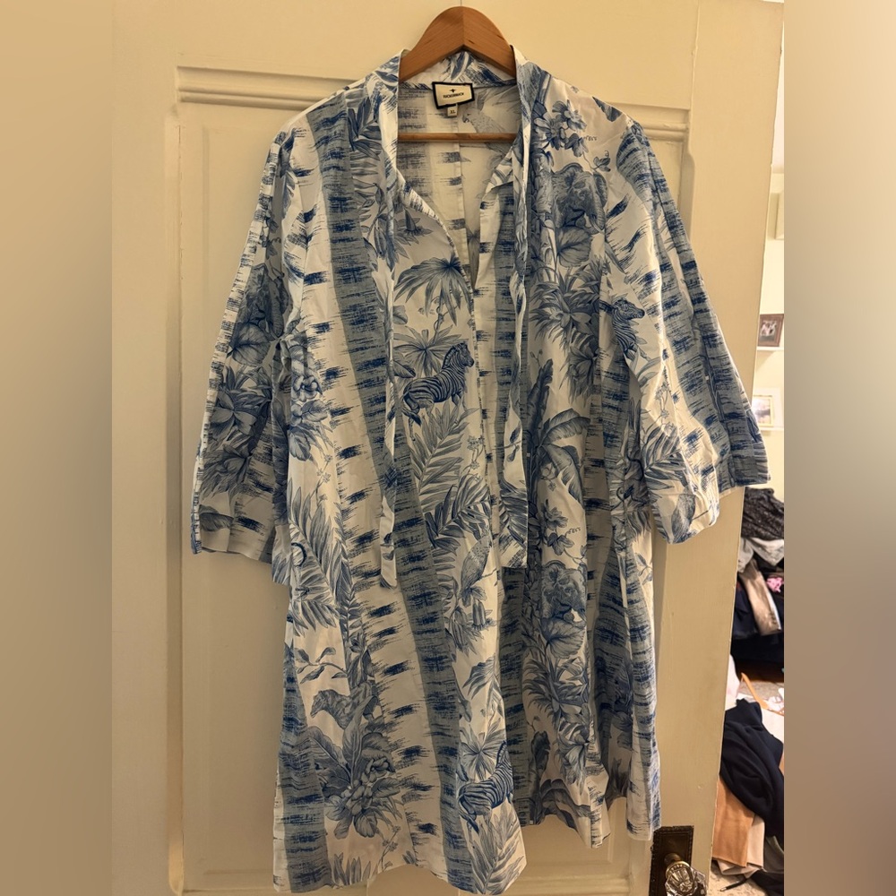 Tuckernuck Blue and White Casual Swing Dress